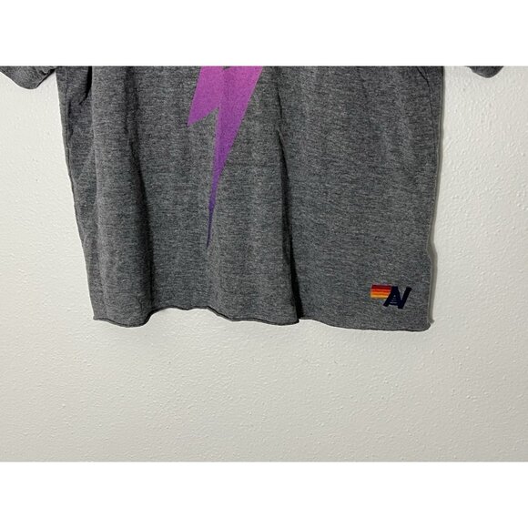 Aviator Nation Gray Lightning Bolt Short Sleeve T Shirt Size Small - Picture 3 of 13